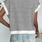 Stripe Ribbed Trim Loose Fit Knitted Sweater Vest