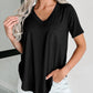 V Neck Pocketed Rounded Hem Tee