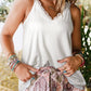 Delicate Lace Trim Flared Tank Top