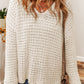Hollow-out Crochet V Neck Sweater