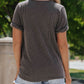 Grey Twist Short Sleeve Corded V Neck Top