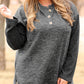 Plus Size Ribbed Long Sleeve Henley Top