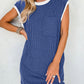 Rib Textured Cap Sleeve T-Shirt Dress