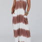 Stripe Tie Dye Spaghetti Strap Maxi Dress
