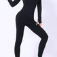 Scoop Neck Long Sleeve Seamless Yoga Jumpsuit