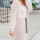Hollowed Crochet Drop Shoulder Open Front Cardigan