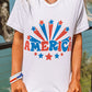 AMERICA Stars Graphic Print Short Sleeve T Shirt