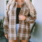 Plaid Print Chest Pockets Shacket