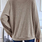 Color Contrast Ribbed Loose Fit Long Sleeve Top
