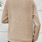 Asymmetric Buttons Detail High Neck Textured Sweatshirt