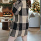 Checkered Print Dual Pockets Cardigan