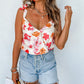 Floral Button Wrap Sleeveless Bodysuit