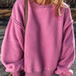 Sherpa Seamed Drop Shoulder Oversized Sweatshirt