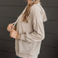 Parchment Corded Drawstring Pullover Hoodie