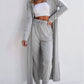 Split Long Cardigan and Skinny Pants Lounge Set