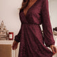Wrapped V-neck Sequin Dress