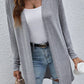 High Rise Solid Color Open Front Lightweight Cardigan