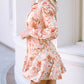 Bubble Sleeve Cinched Waist Floral Dress