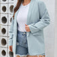 Blue Plus Size Soft Lightweight Pocketed Lapel Blazer