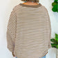 Stripe Loose Drop Shoulder Long Sleeve Top