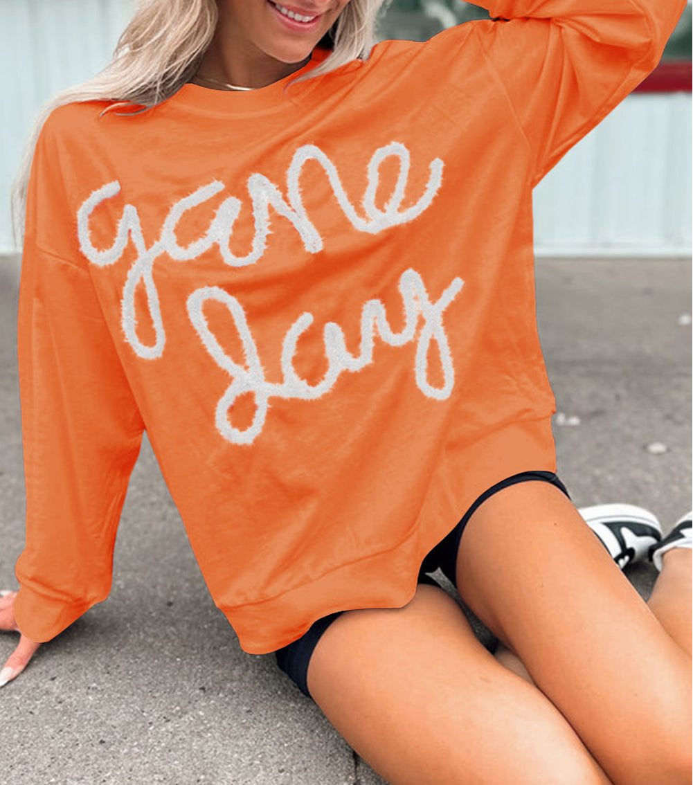 Tinsel Game Day Drop Shoulder Graphic Sweatshirt