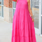 High Frilled Neck Tiered Sleeveless Maxi Dress