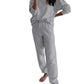 Long Sleeve Top and Drawstring Pants Lounge Outfit