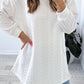 Cable Textured Long Sleeve Round Neck Top