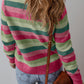 Color Block Ribbed Edge Round Neck Sweater