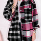 Plaid Colorblock Loose Shacket