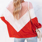 Orange Oversized Chevron Knit Top