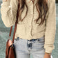 Pearl Buttons Popcorn Textured Sweater Cardigan