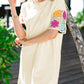 Floral Crochet Splicing Sleeve T Shirt Dress