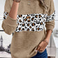 Leopard Quilted Patchwork Crew Neck Sweatshirt