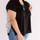 Plus Size Cheetah Back Rolled Cuffs T-shirt