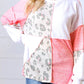Leopard Two Tone Color Block Exposed Seam Top