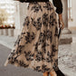 Floral Leaves Embroidered High Waist Maxi Skirt