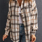 Oversized Plaid Pattern Shacket with Slits