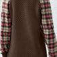 Plaid Raglan Sleeve Sweatshirt
