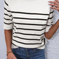 Stripe Striped Half Sleeve Knitted Tee
