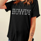 HOWDY Rhinestone Slim Fit Crew Neck T Shirt