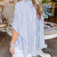 Stripe Dolman Sleeve Oversize Shirt