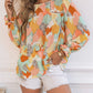 Multicolor Abstract Printed Long Sleeve Blouse