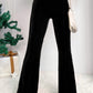 Solid Color High Waist Flare Corduroy Pants