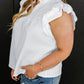 Textured Ruffled Flutter Sleeve Plus Size Blouse