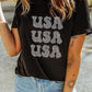 Rhinestone USA Graphic Crewneck T Shirt
