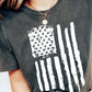 Vintage American Flag Graphic Print Crew Neck Top