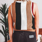 Stripe Color Block Sleeveless Knitted Sweater Vest