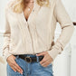 Lace Trim Ribbed Round Neck Button Up Cardigan