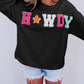 Glitter Howdy Patch Graphic Casual Sweatshirt